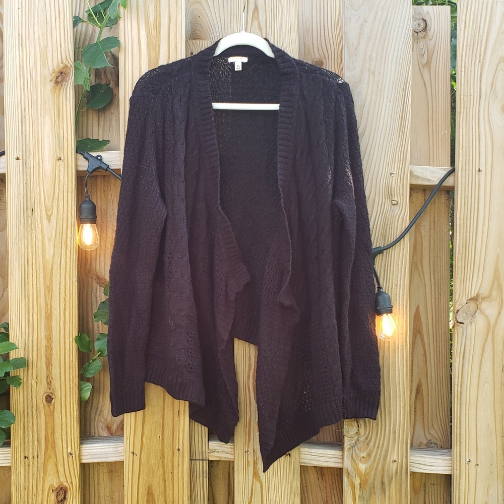 Sonoma Black Open Front Sweater